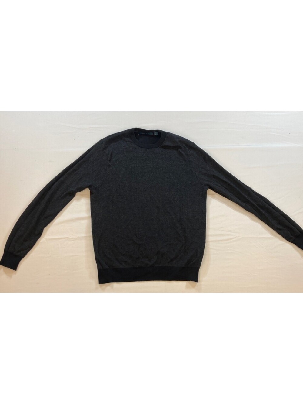 Perry Ellis Mens Size Large Dark Gray Charcoal Crew Neck Long Sleeve Sweater
